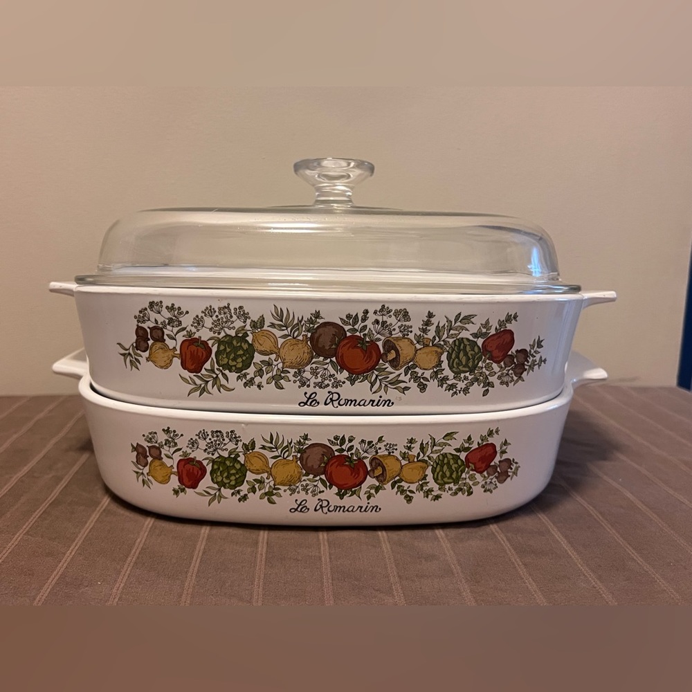 Vintage CORNING WARE Spice of Life LE ROMARIN Casserole Dish A-10-B Lid P-10-C-1